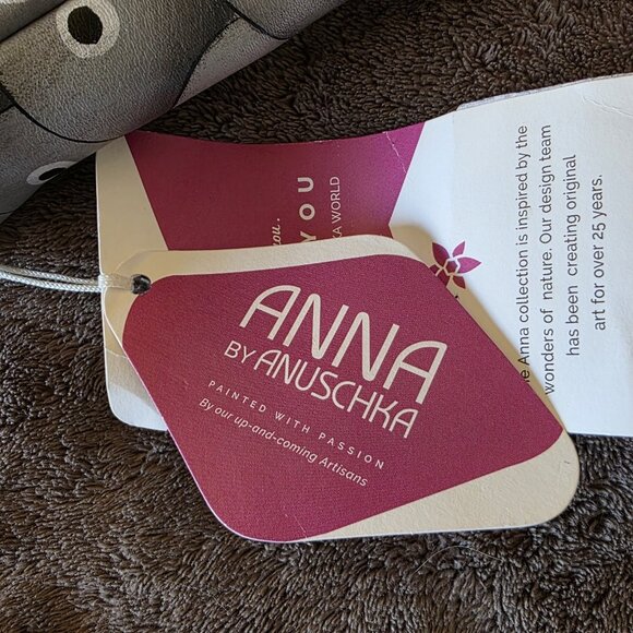 Anuschka Medium Hobo Hand Painted Leather Shoulder Bag Patchwork Pewter NWT - Picture 8 of 16